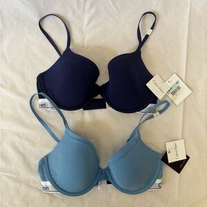 Calvin Klein Modern T Shirt Bra 34C ~ Two Bras ~ New w tags ~ Blue